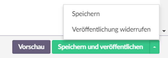 Umbraco Veröffentlichung widerrufen