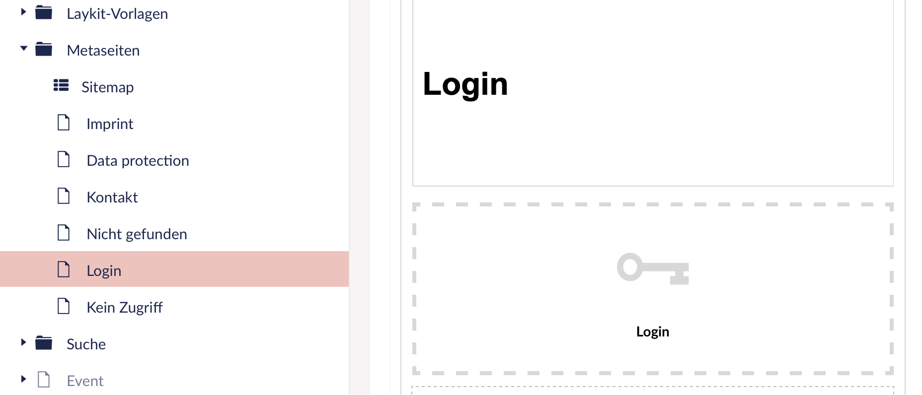 Umbraco Loginseite