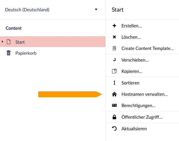 Hostnamen verwalten in Umbraco 8